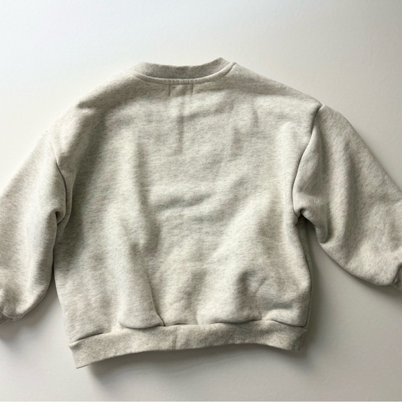 Kids grey fleece crewneck sweater - Picture 3 of 4